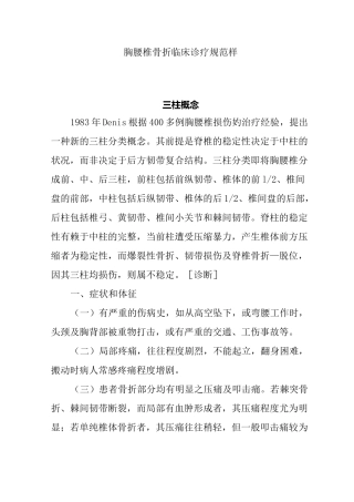 胸腰椎骨折临床诊疗规范样本