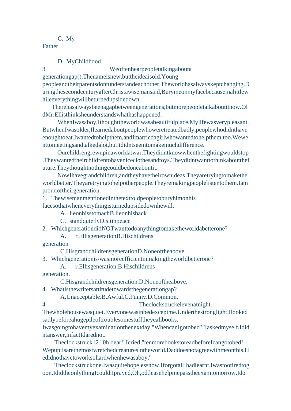 高一阅读理解习题_第3页