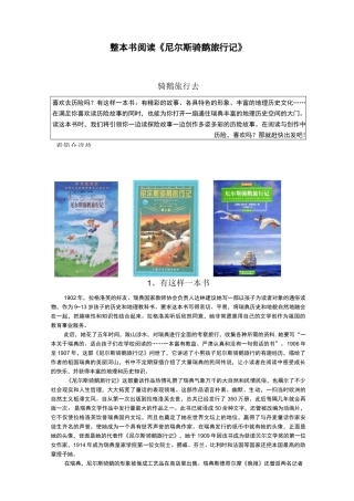 整本书《尼尔斯骑鹅旅行记》