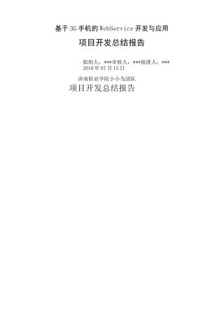 项目开发总结报告