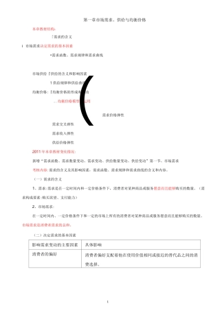 经济基础讲义 第一章市场需求、供给与均衡价格