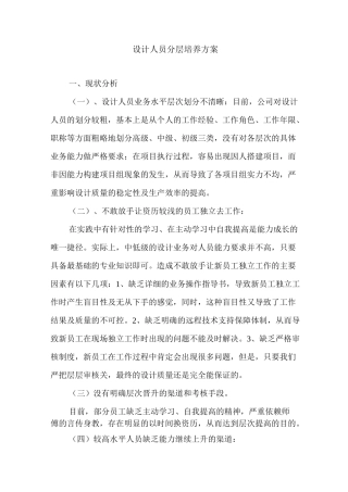 设计人员分层培养方案