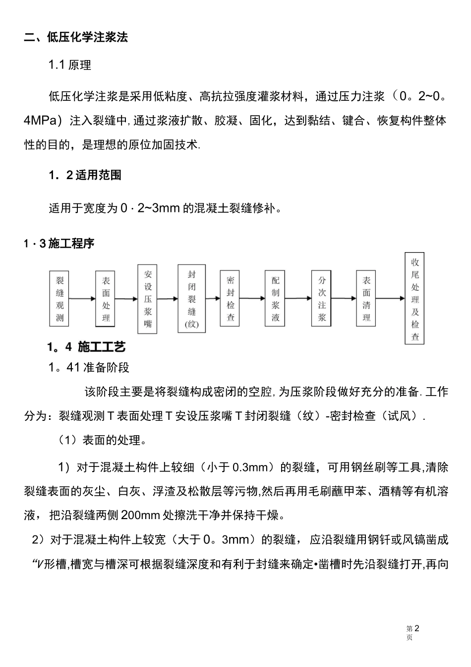 混凝土裂缝修补施工工艺方案_第2页