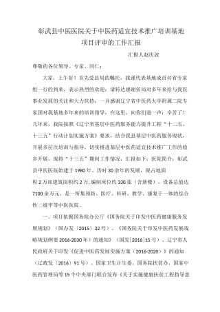 中医药适宜技术评审汇报