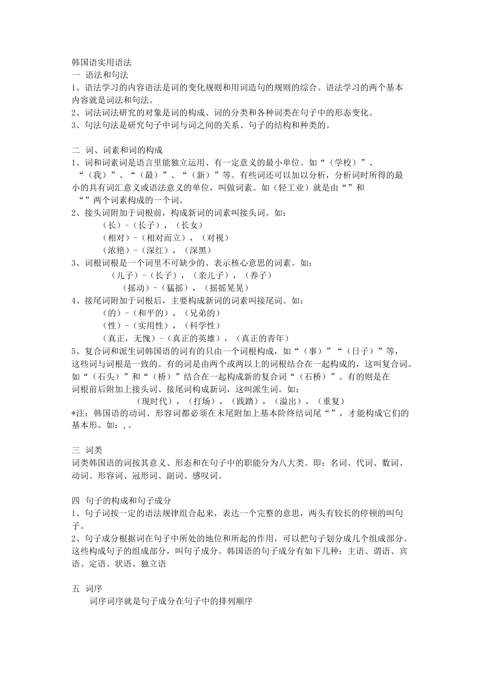 韩语语法大全(超全)_第1页