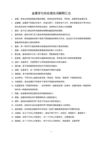 《金属学与热处理》名词解释汇总