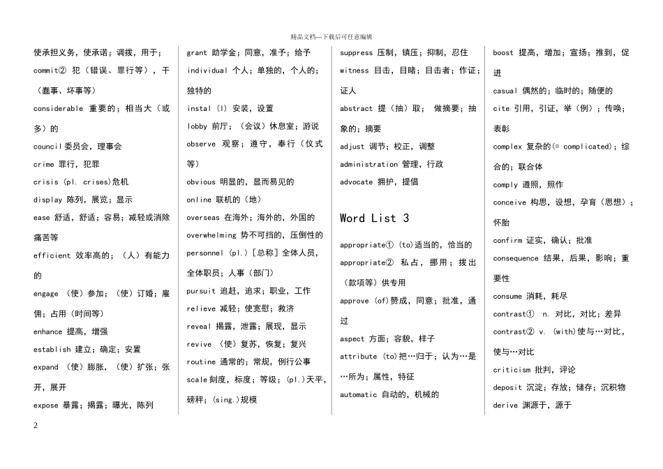 星火大学英语六级高频词汇_第2页
