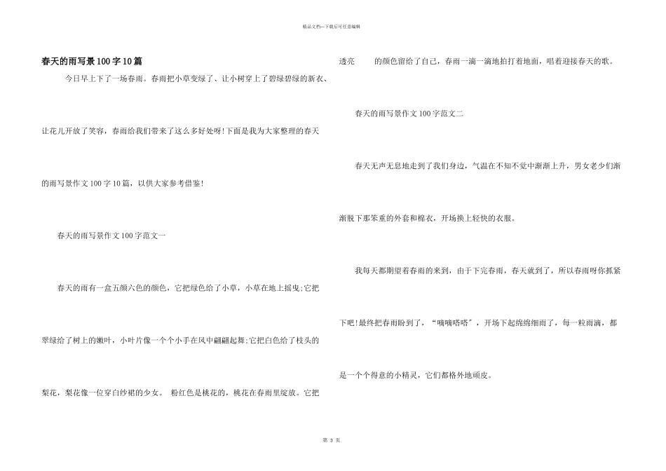 春天的雨写景100字10篇_第1页