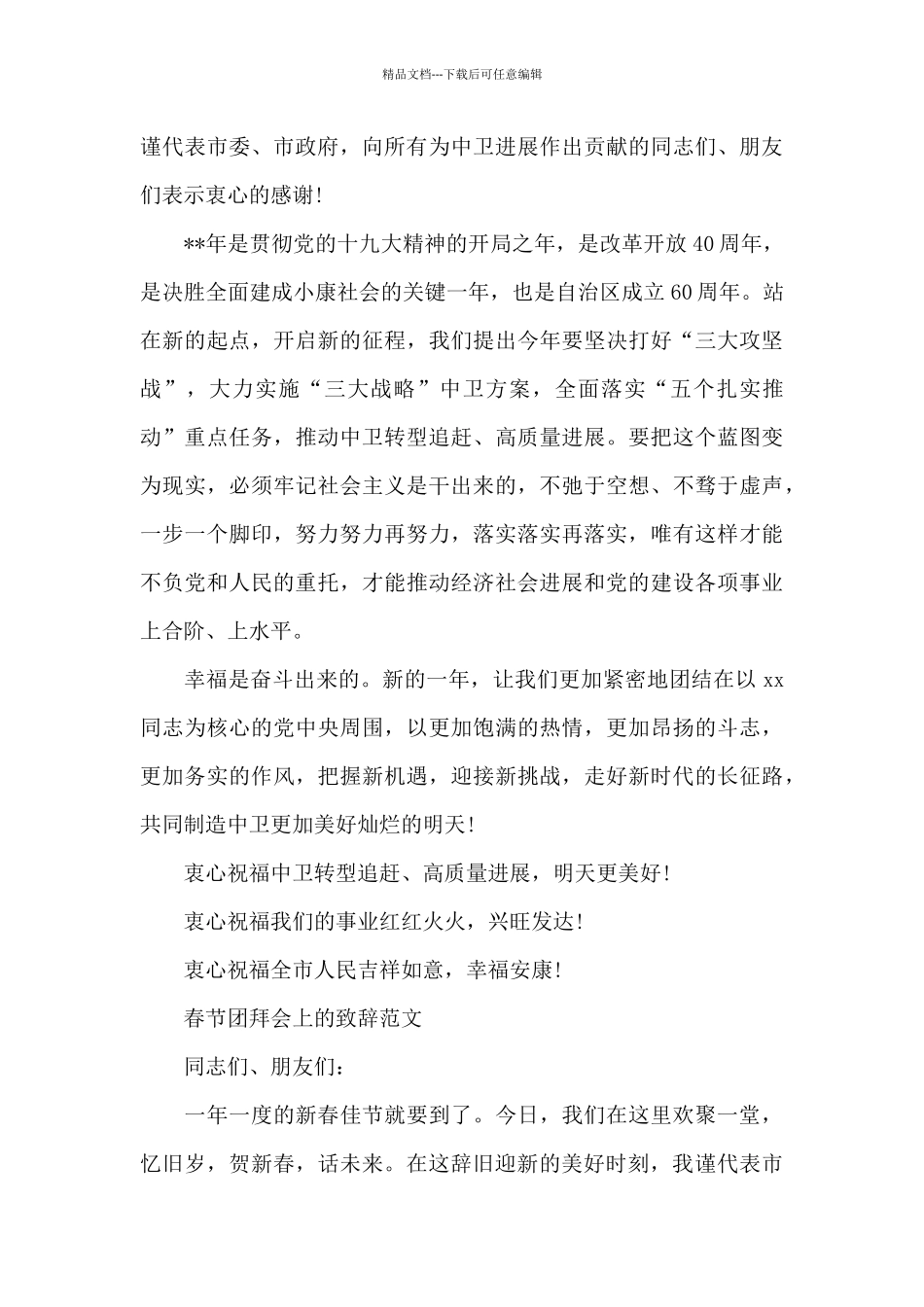 春节团拜会上的致辞_第3页