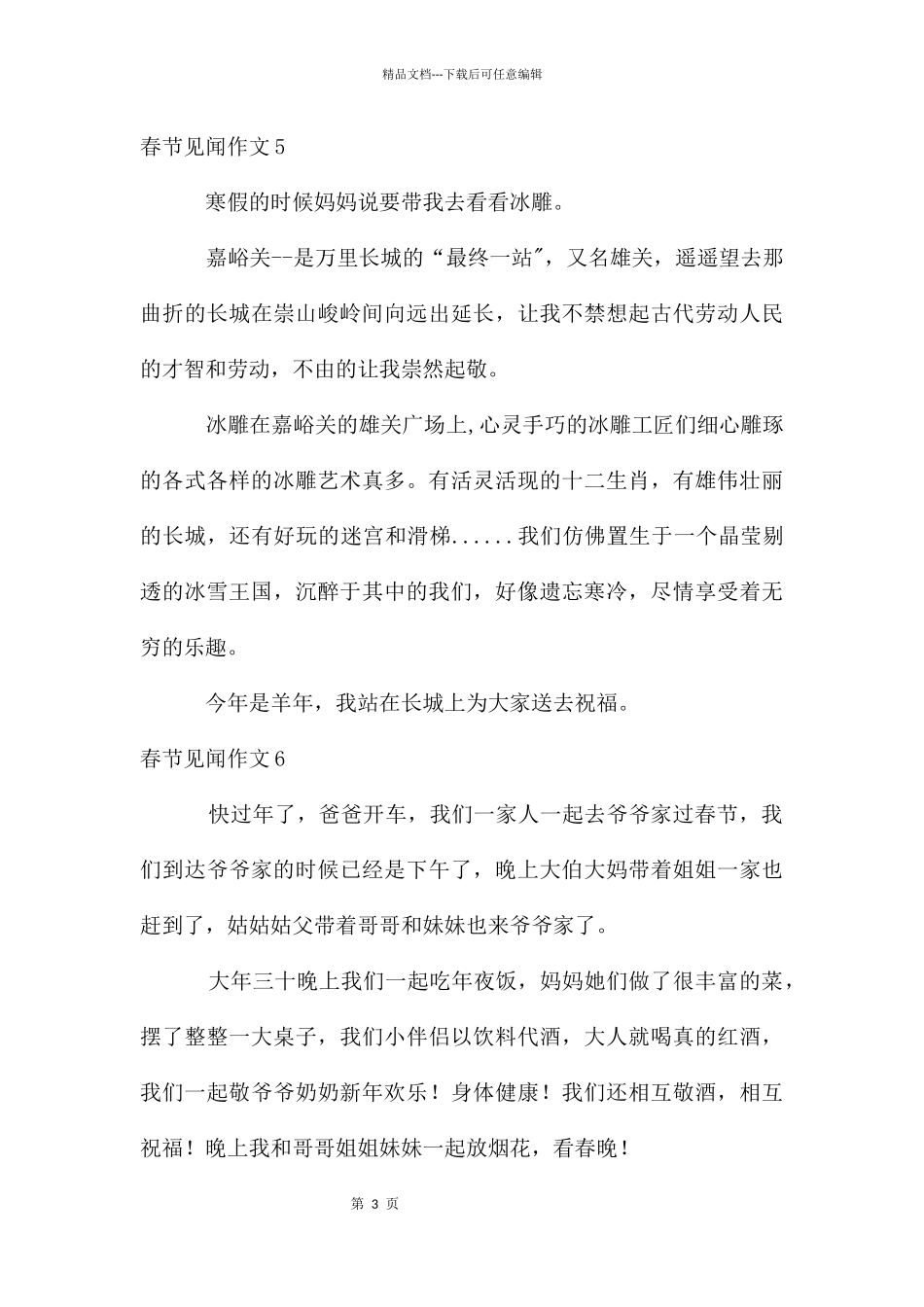 春节见闻作文15篇_第3页