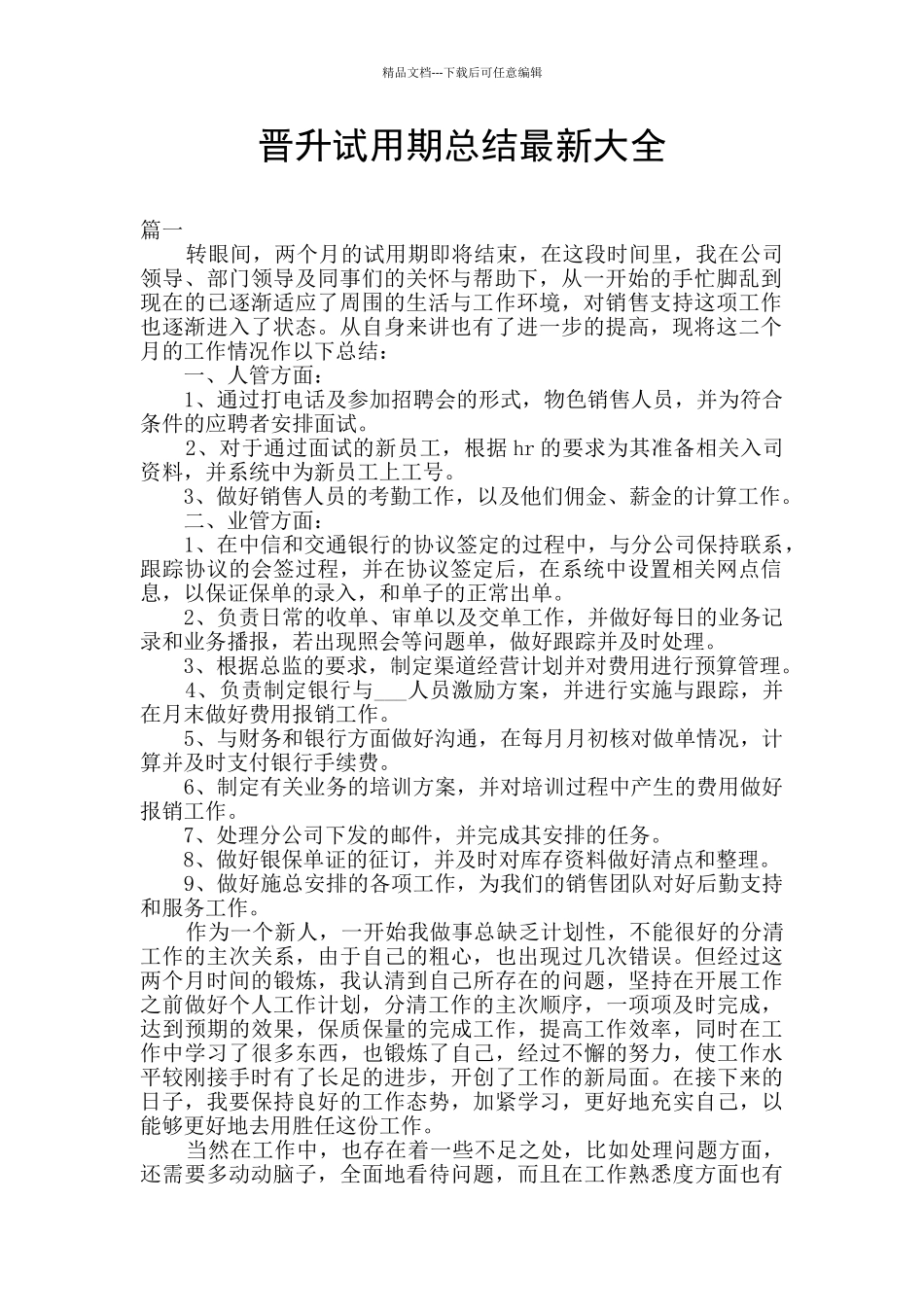 晋升试用期总结最新大全_第1页