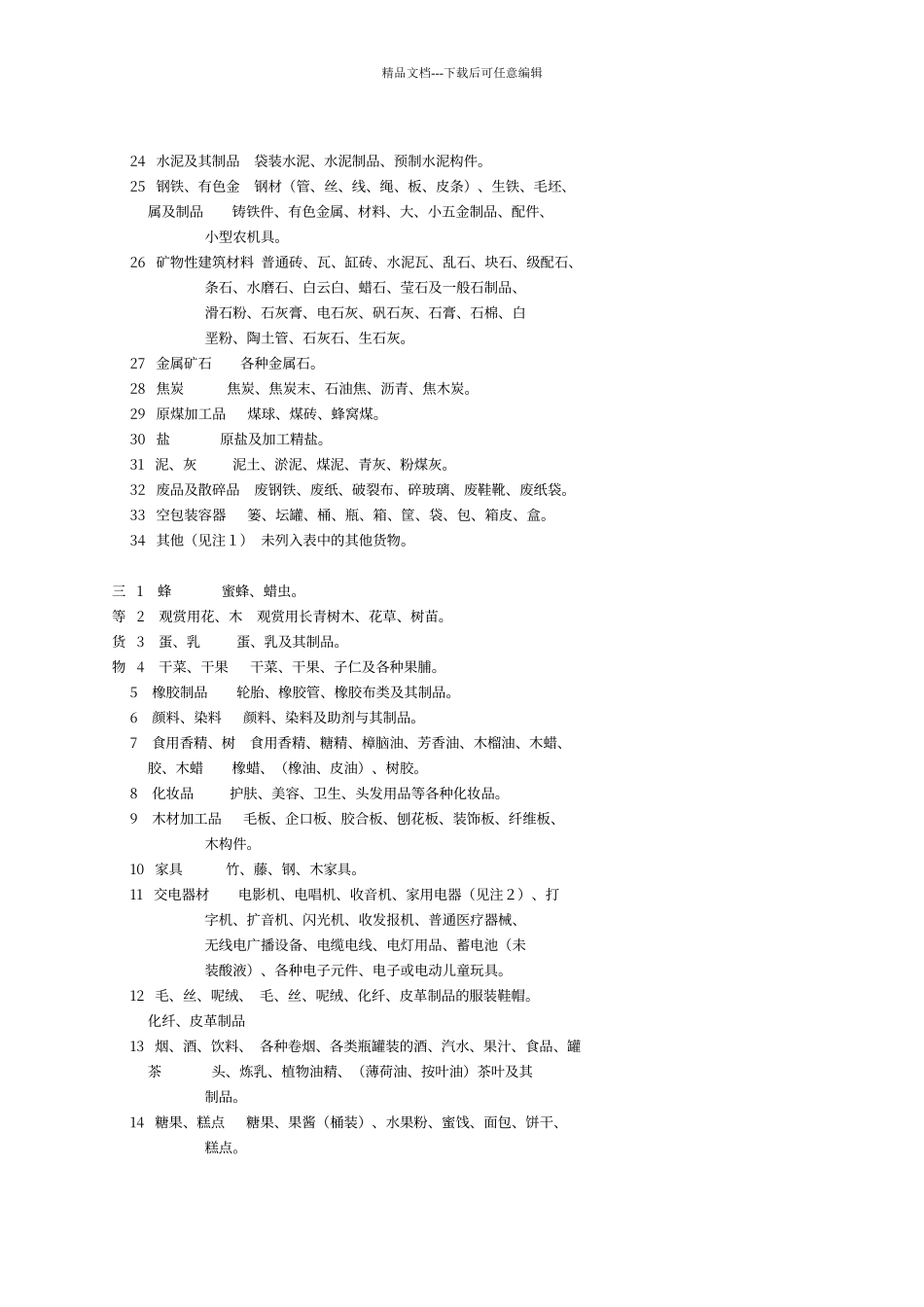 普通货物运价分等表_第2页