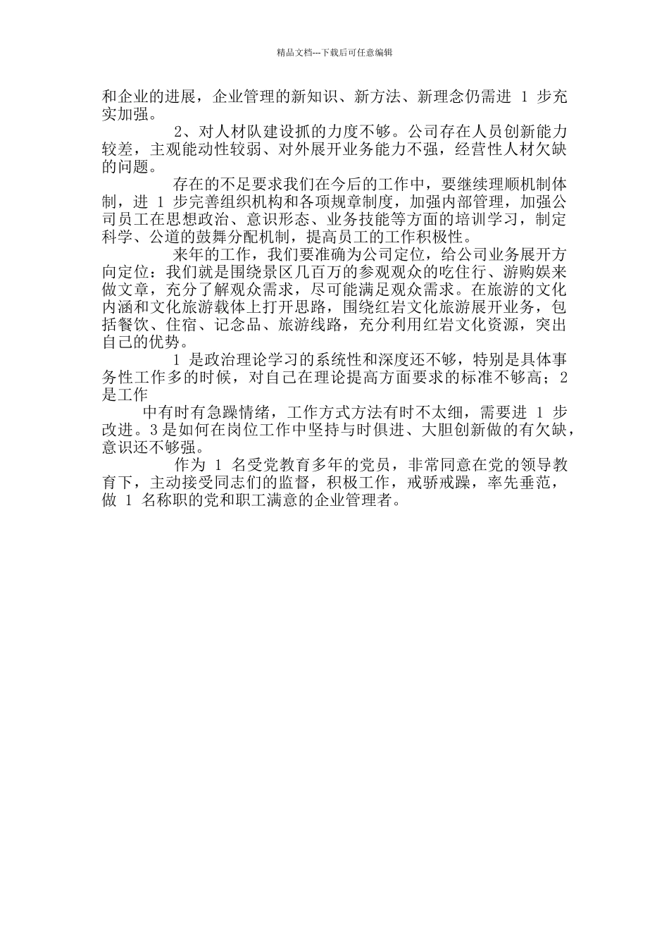 景区公司总经理个人述职述廉报告_第3页