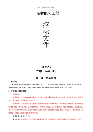 智能化工程招标文件