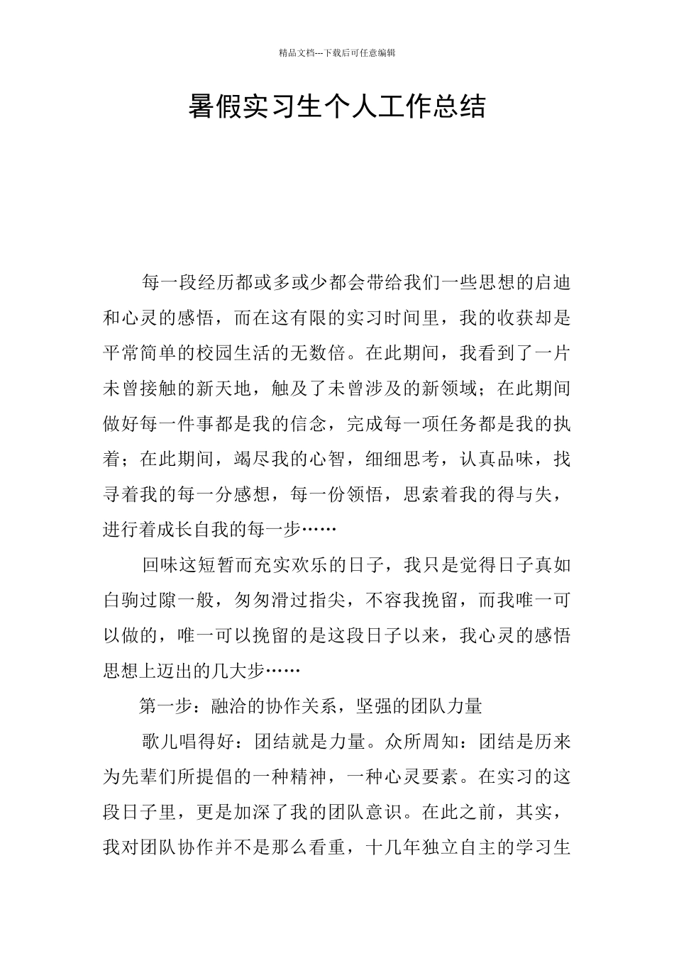 暑假实习生个人工作总结_第1页