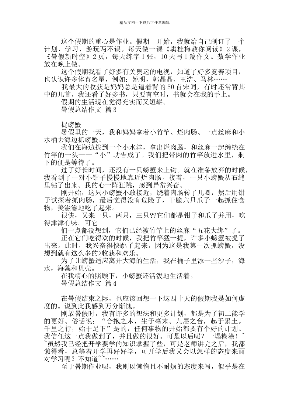 暑假总结作文汇总2024_第2页