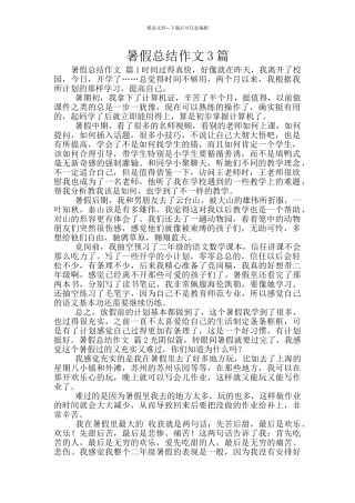 暑假总结作文3篇