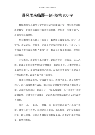 暴风雨来临那一刻