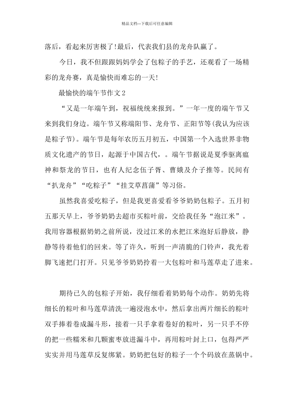 最愉快的端午节作文5篇_第2页