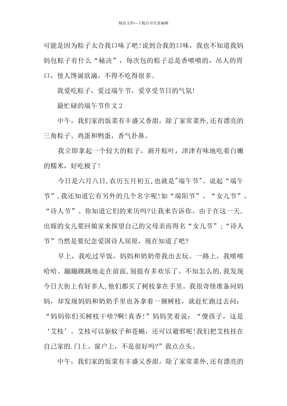 最忙碌的端午节作文5篇_第2页