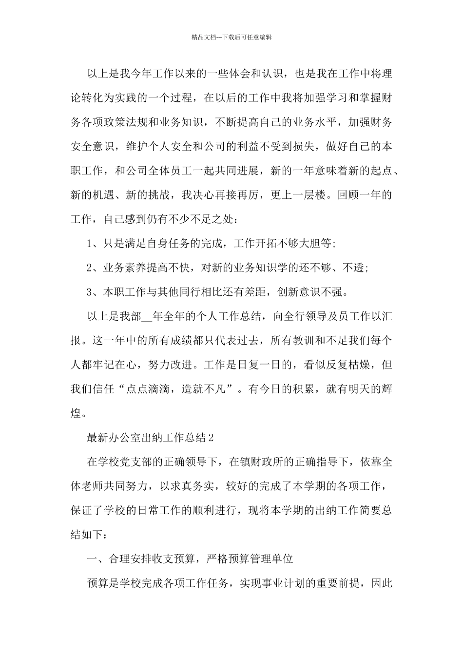 最新办公室出纳工作总结5篇_第2页