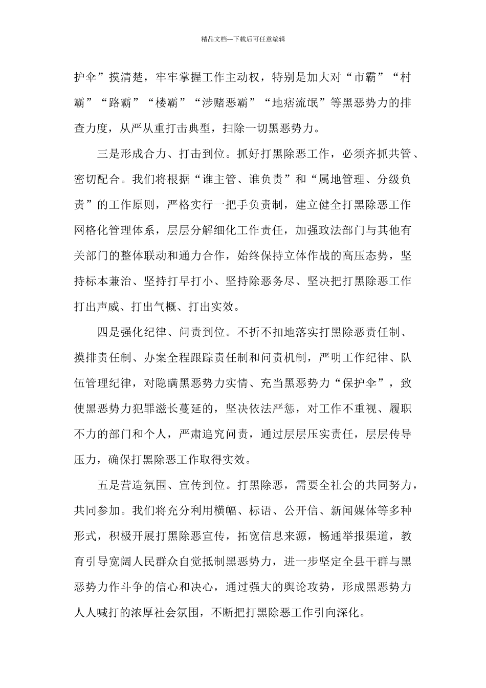 最新打黑除恶工作会议发言稿6篇_第2页
