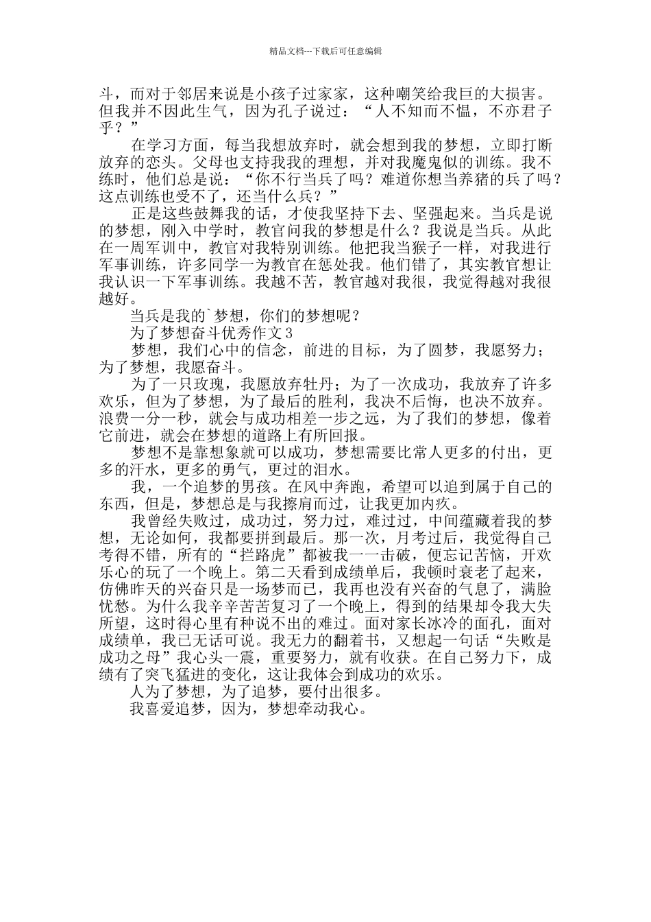 有关为了梦想奋斗的优秀作文_第2页