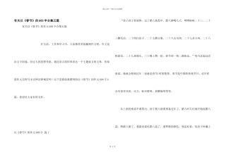 有关以《春节》的600字合集五篇