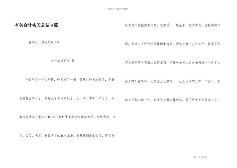 有关会计实习总结9篇_第1页