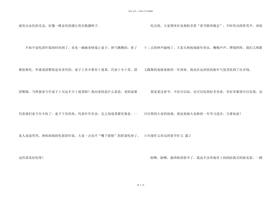 有关六年级快乐的春节三篇_第2页