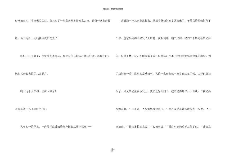 有关写大年初一300字集锦九篇_第2页
