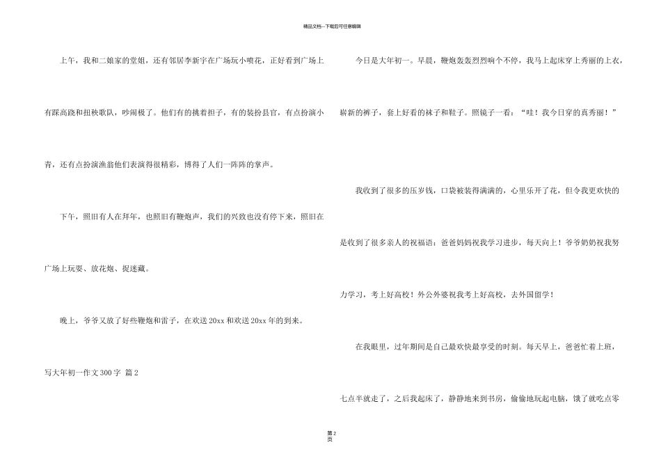 有关写大年初一300字锦集5篇_第2页