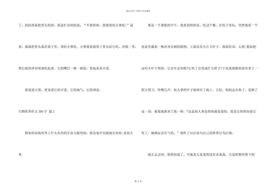 有关写物优秀300字3篇_第2页