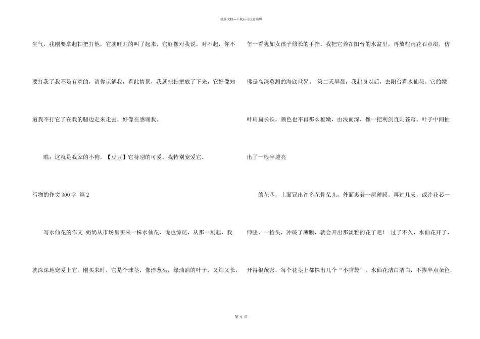 有关写物的300字集锦六篇_第2页