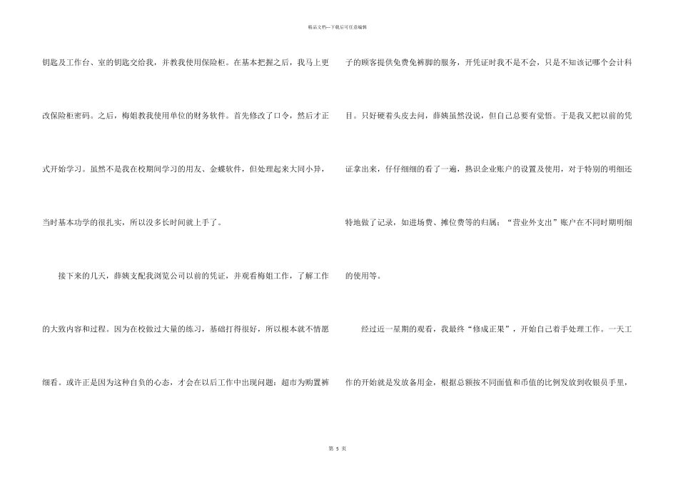 有关出纳的实习报告_第3页