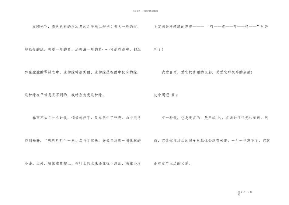有关初中周记合集六篇_第2页