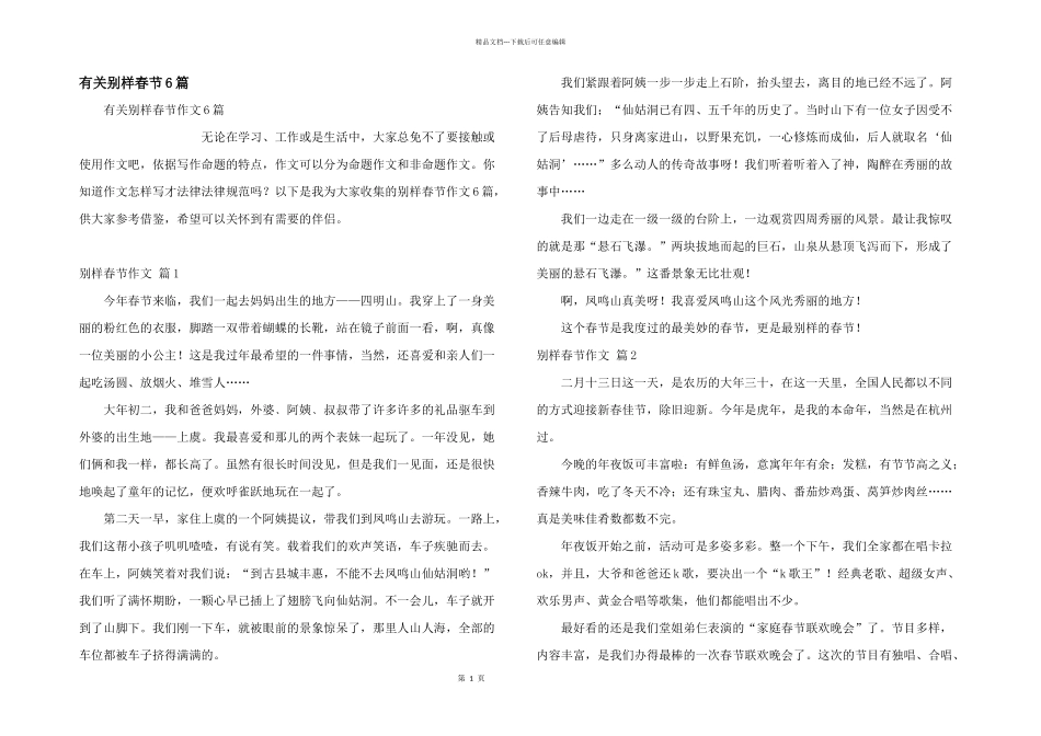 有关别样春节6篇_第1页
