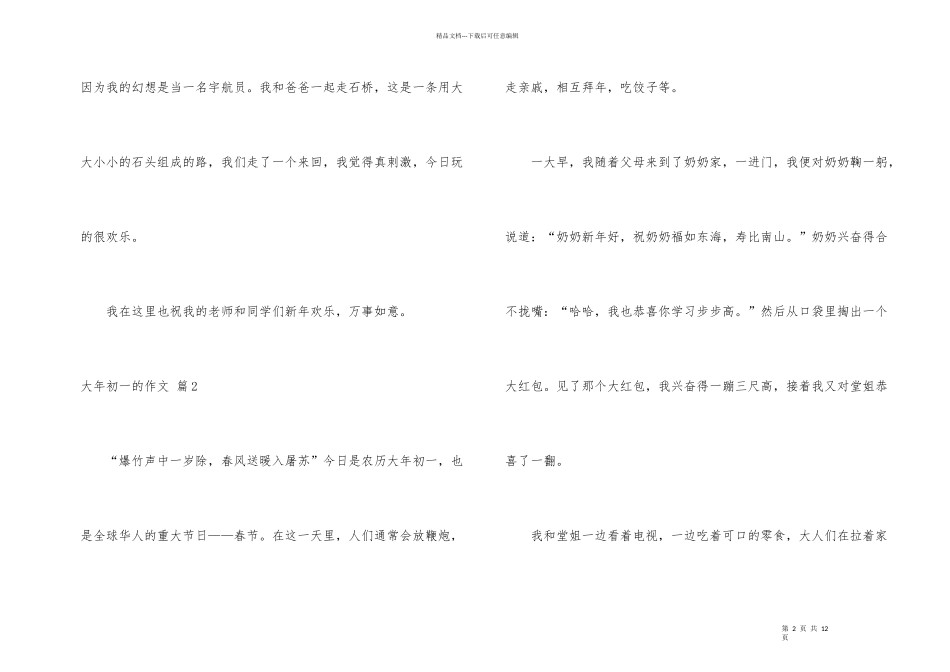 有关大年初一的集锦9篇_第2页