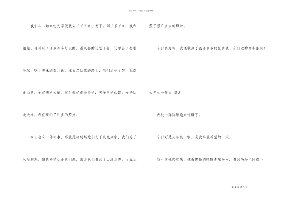有关大年初一集锦七篇_第3页