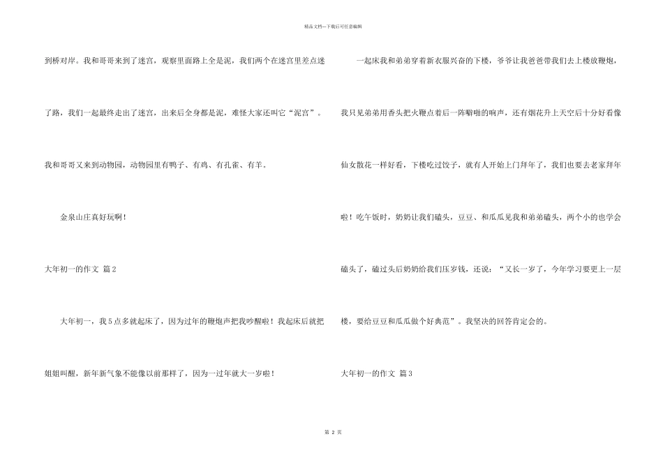 有关大年初一的合集九篇_第2页