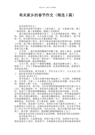 有关家乡的春节作文