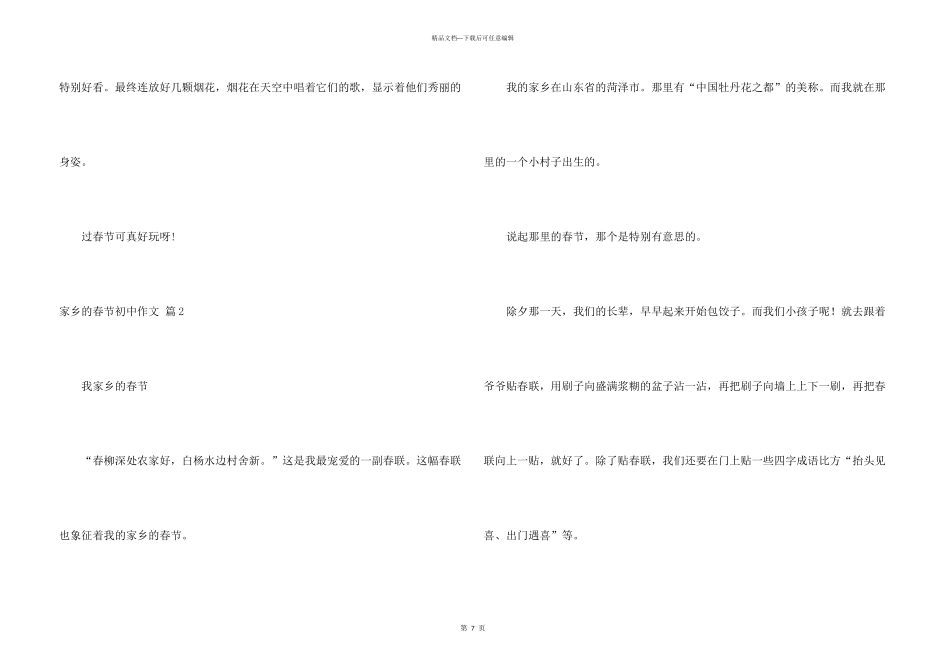 有关家乡的春节初中集锦五篇_第3页