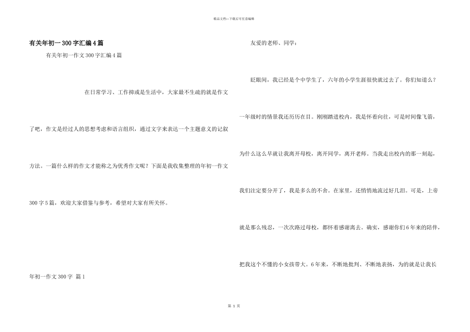 有关年初一300字汇编4篇_第1页