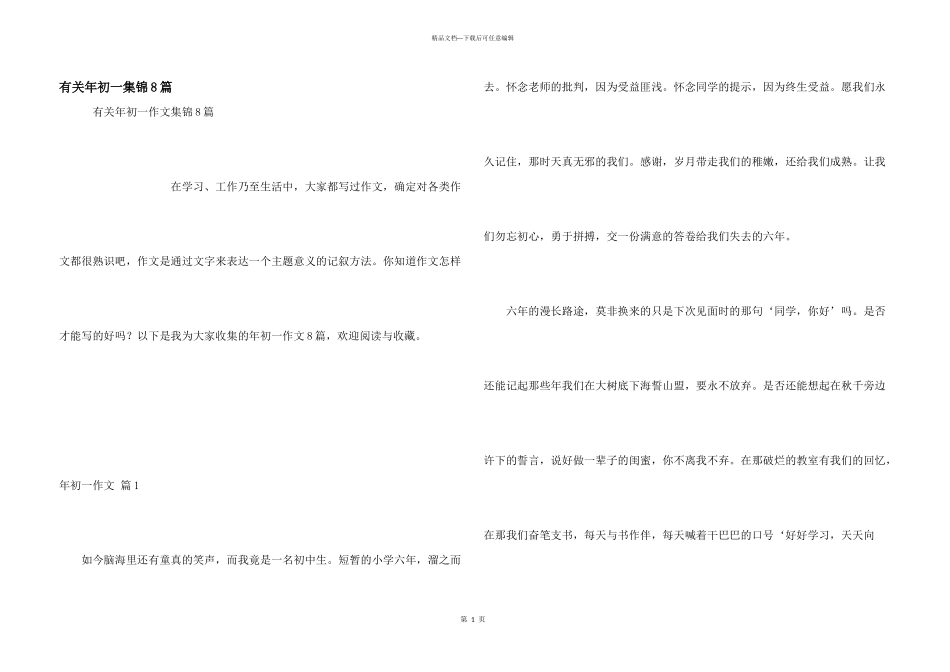 有关年初一集锦8篇_第1页