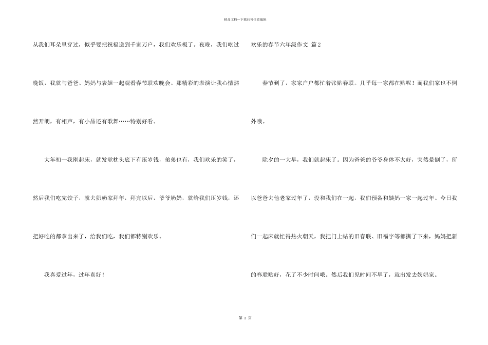 有关快乐的春节六年级集锦10篇_第2页