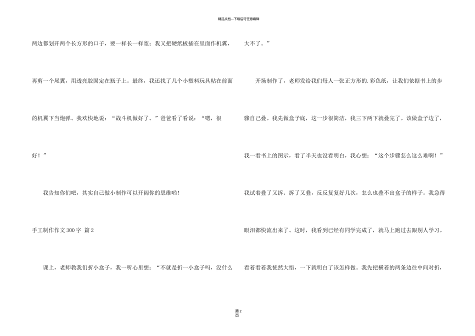 有关手工制作300字集合五篇_第2页