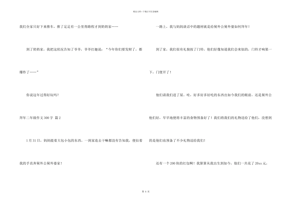 有关拜年二年级300字合集8篇_第2页