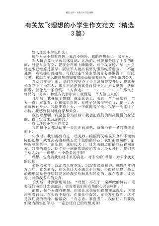 有关放飞理想的小学生作文范文