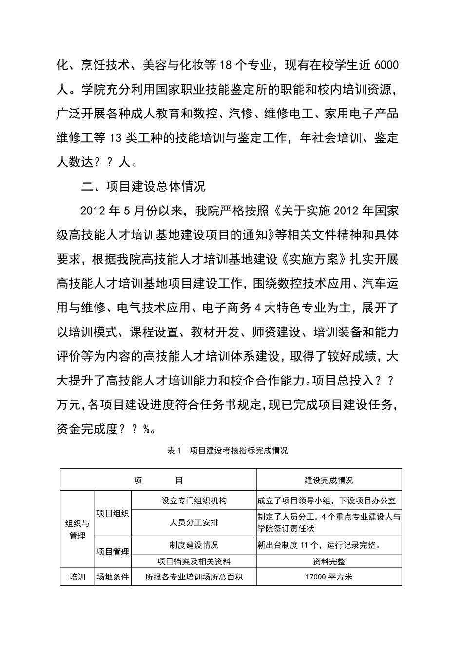技师学院高技能人才培训基地项目建设总结报告_第3页