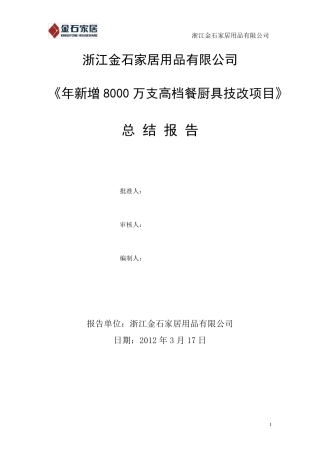 技改项目总结报告